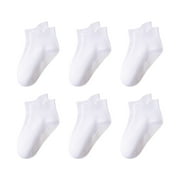 YYYTop Toddler Fuzzy Socks with Grips, Ruffle Socks Toddler, Boys Girls 3 Pairs Summer Comfort Slip Mid Tube Toddler Socks Newborn Baby Toddler Socks Neuropathy Socks Leg Warmers Boots White Holiday C